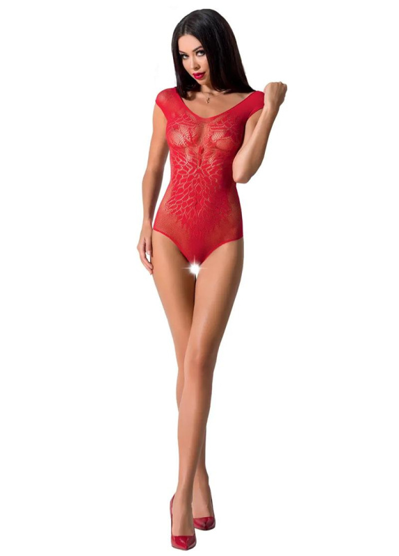Passion BS064 red - Bodystocking Barva: Červená, Velikost: S/L