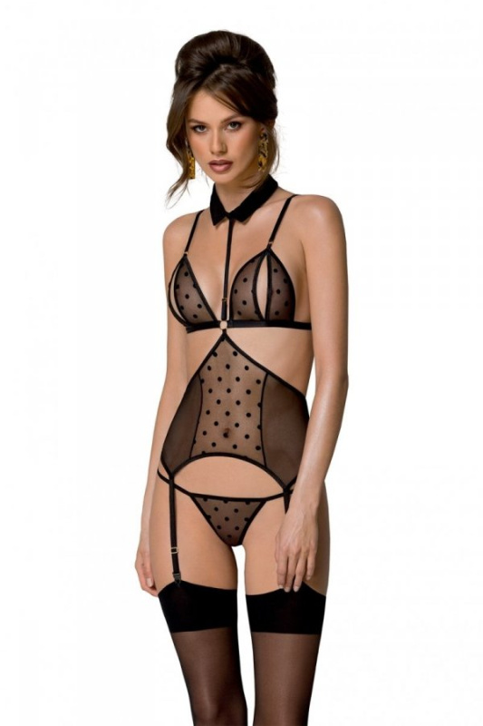 Korzet Passion devil collection Dominica corset black Barva: Černá, Velikost: S/M