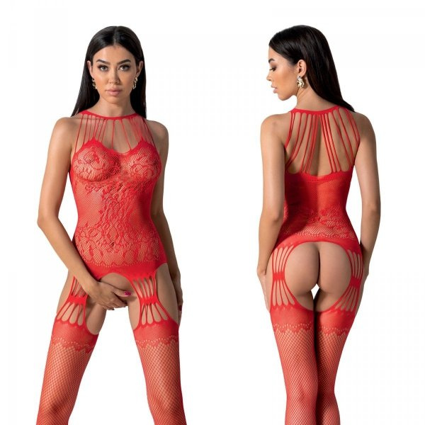 Passion BS095 Red - Bodystocking Velikost: S/L