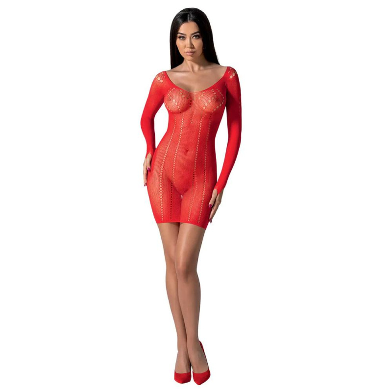 Šaty Passion BS101 red - Bodystocking Barva: Červená, Velikost: S/L