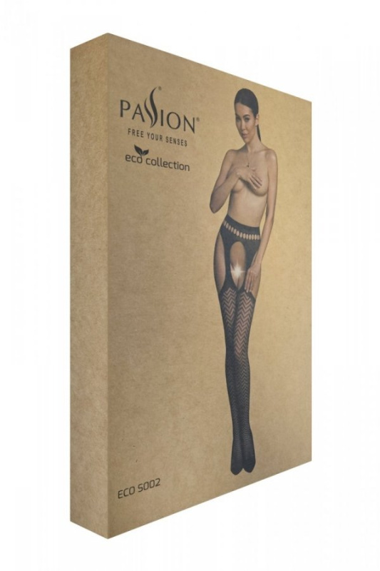 Passion ECO S002 Black - Punčochy Barva: Černá, Velikost: S/L