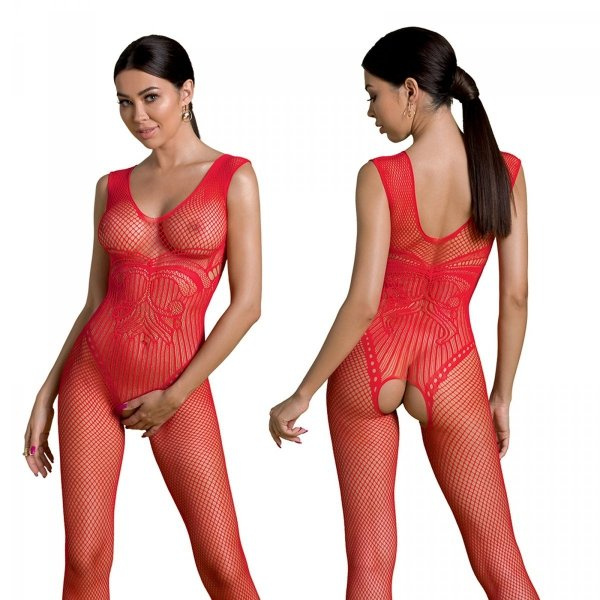 Passion ECO BS003 red - Bodystocking Barva: Červená, Velikost: S/L