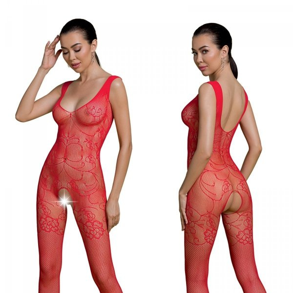 Passion ECO BS012 red - Bodystocking Barva: Červená, Velikost: S/L