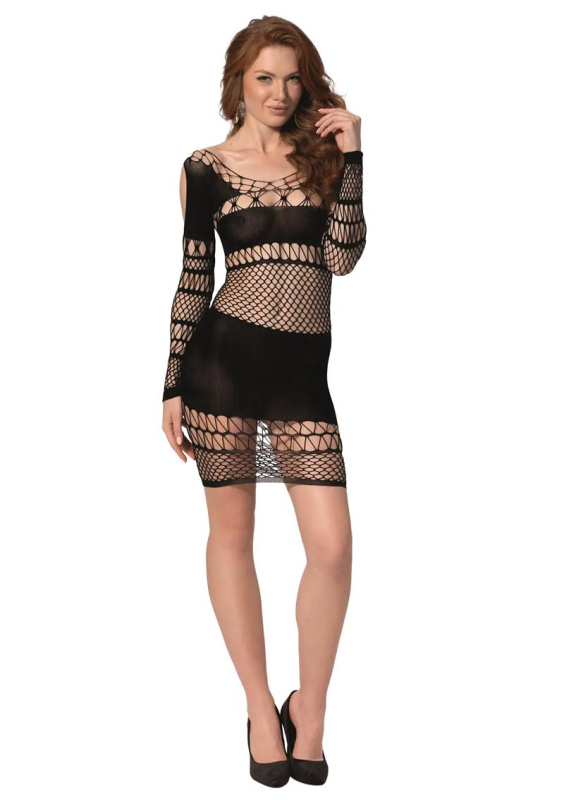 Passion BS105 black - Bodystocking Barva: Černá, Velikost: S/L