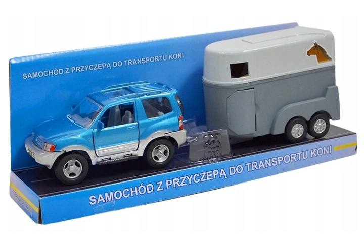 Jeep s přívěsem na přepravu koní