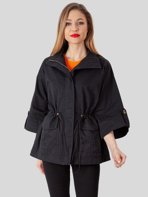 Dámská bavlněná bunda s širokými rukávy