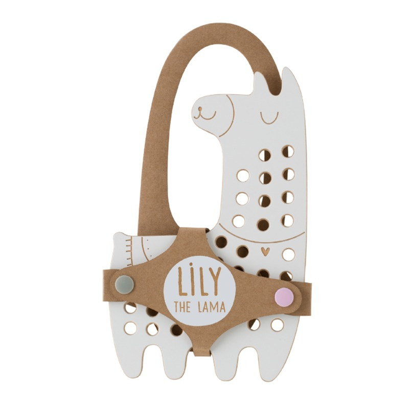 Milin Big Wooden Lacing Toy Lama Lily aktivity hračka 20,5 cm x 13 cm x 0,7 cm 1 ks