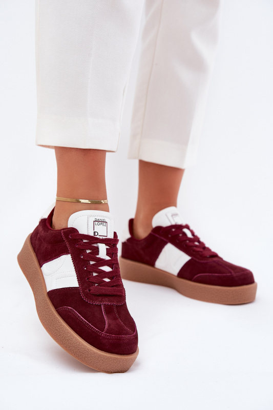 Semišové Sneakersy Dámské Daniel Lopez SS2D4023 Bordová 37