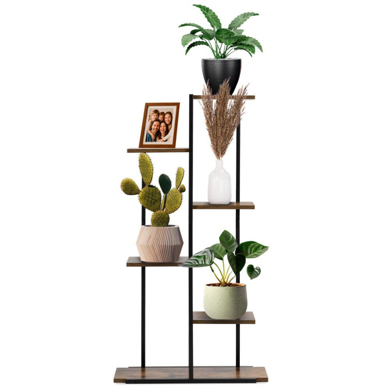 Kovový stojan na květiny 113 cm SPRINGOS GA0211 tmavě hnědý