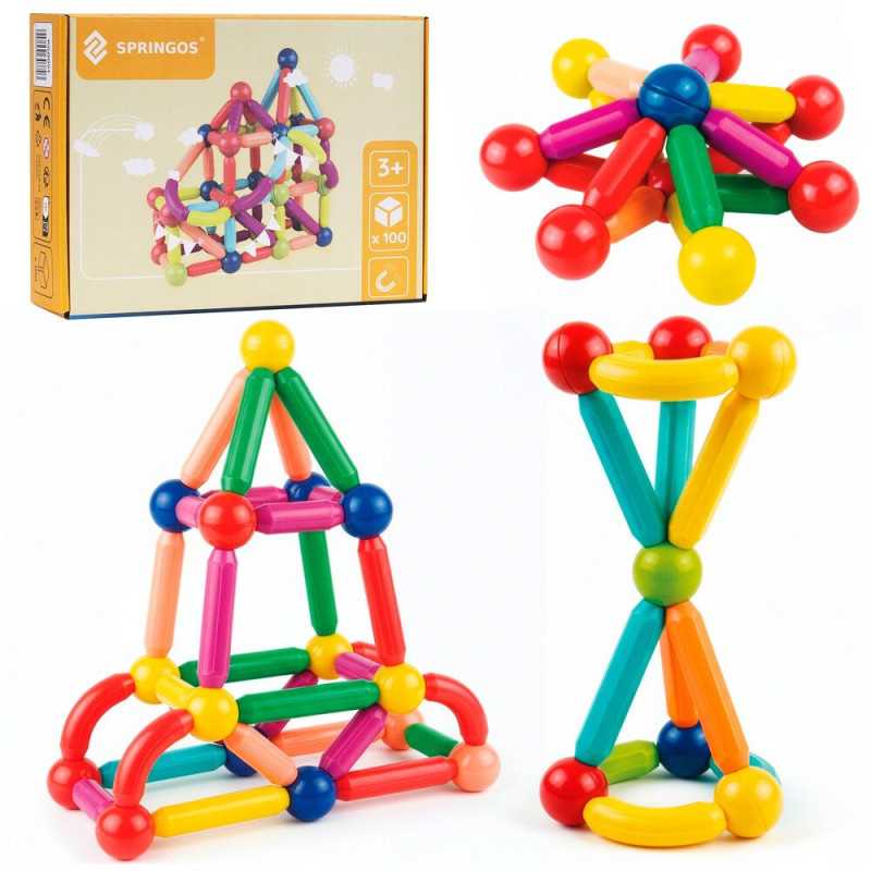 Magnetická stavebnice 100 dílů SPRINGOS KG0051