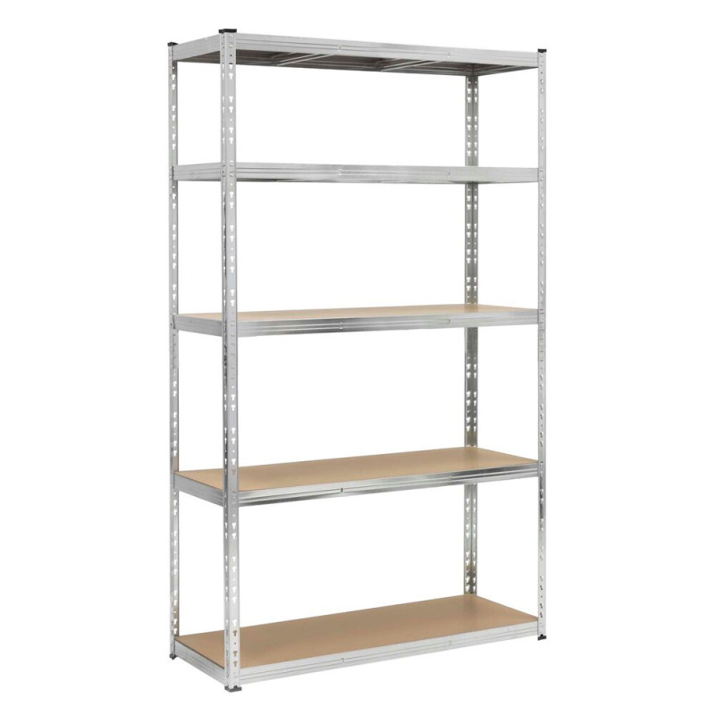 Kovový regál 205x120x45 cm 5 polic MDF SPRINGOS HA5280