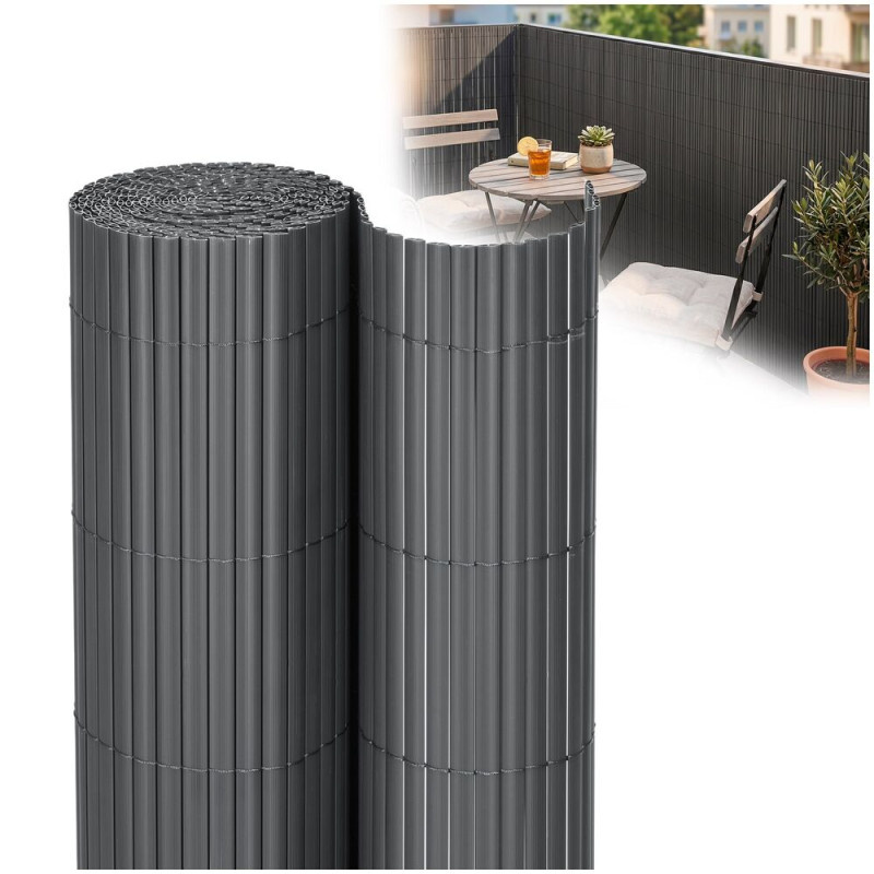 PVC zástěna 1x4 m na balkon plot SPRINGOS GA0243 šedá