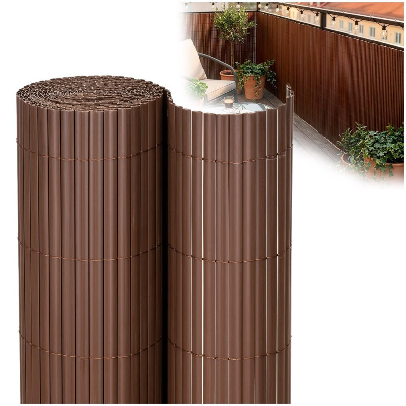 PVC zástěna 1x5 m na balkon plot SPRINGOS GA0245 hnědá