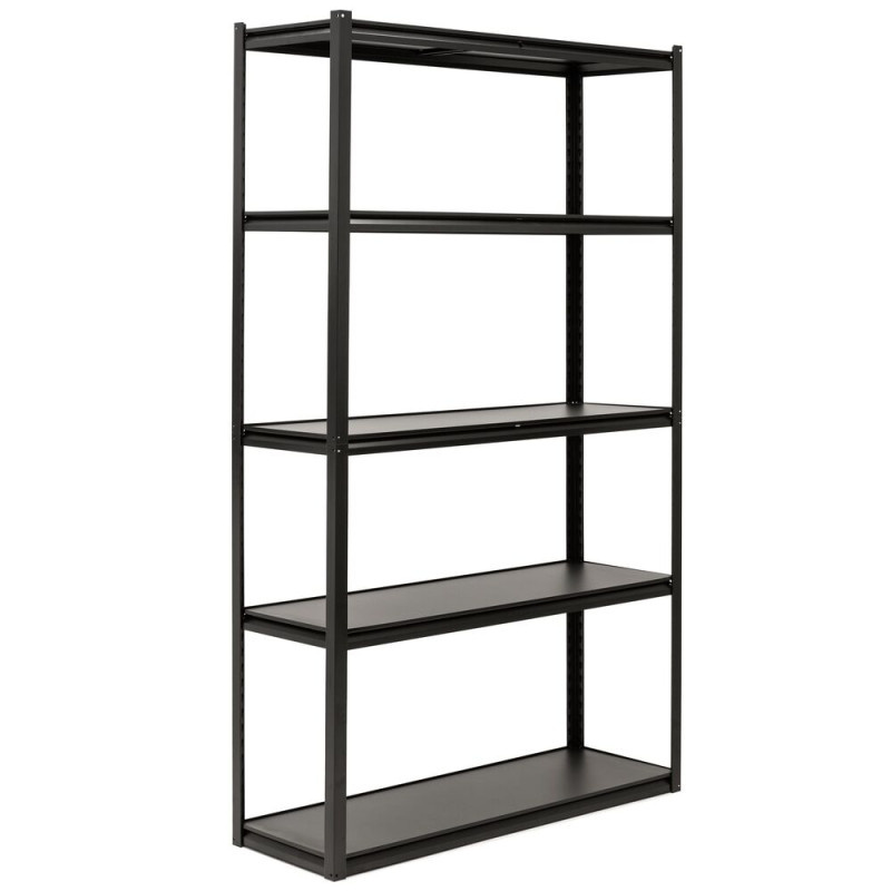 Kovový regál 200x120x40 cm 5 polic SPRINGOS HA5284 černý