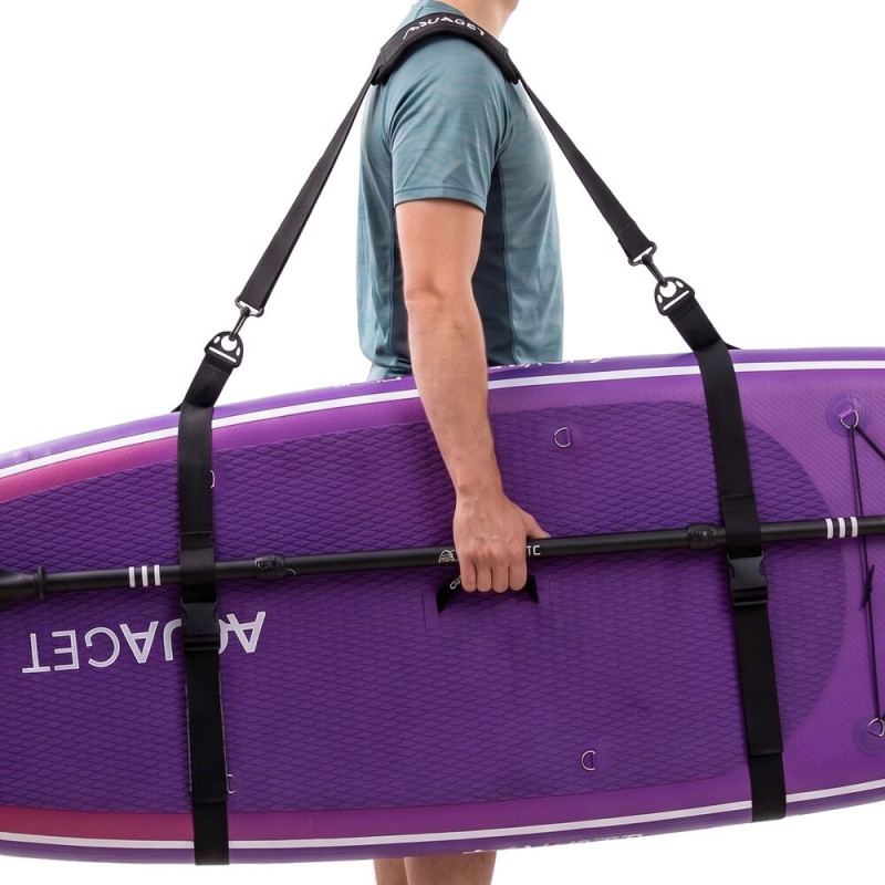Popruh na paddleboard s držákem na pádlo AQUAGET AQ0052 černý