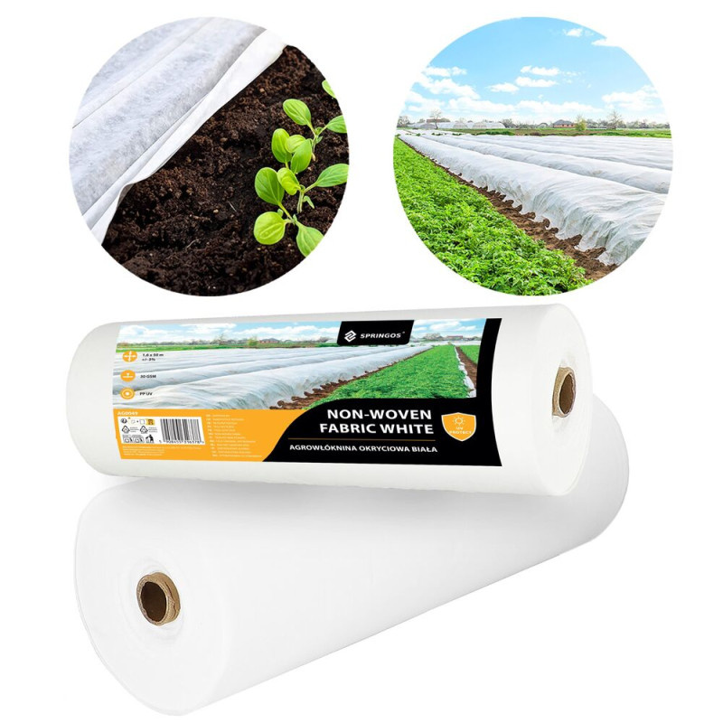 Netkaná textilie 1,6x50 m 30 g/m² SPRINGOS AG0049 bílá