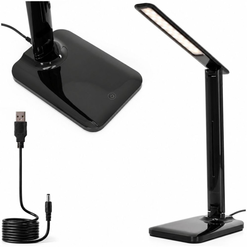 Stolní LED lampa s USB portem SPRINGOS HA7604 černá