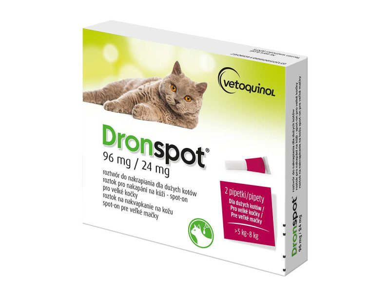 Dronspot 96mg/24mg velké kočky spot-on 2x1.12ml