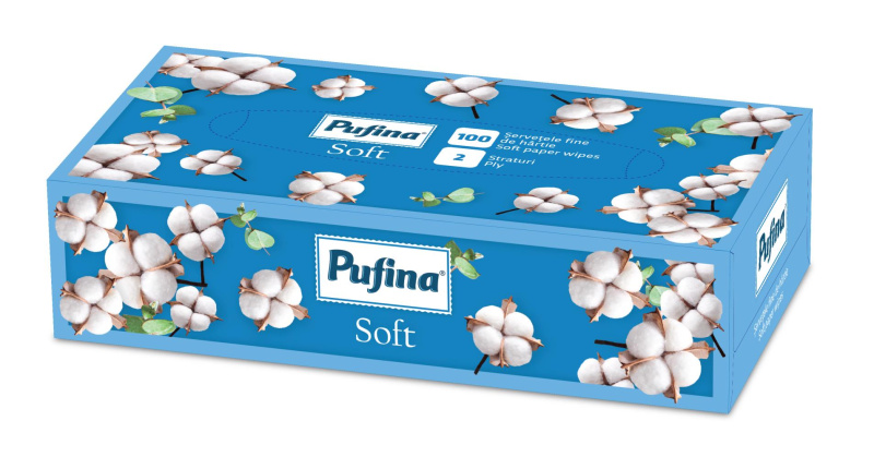 Papírové kapesníčky Pufina Soft - 2vrstvé, 100 ks
