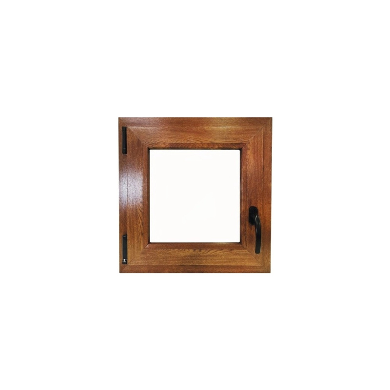 TeraGlass Okno plastové 4-komorové, 2-sklo, zlatý dub, 900 x 900 x 60 mm, L