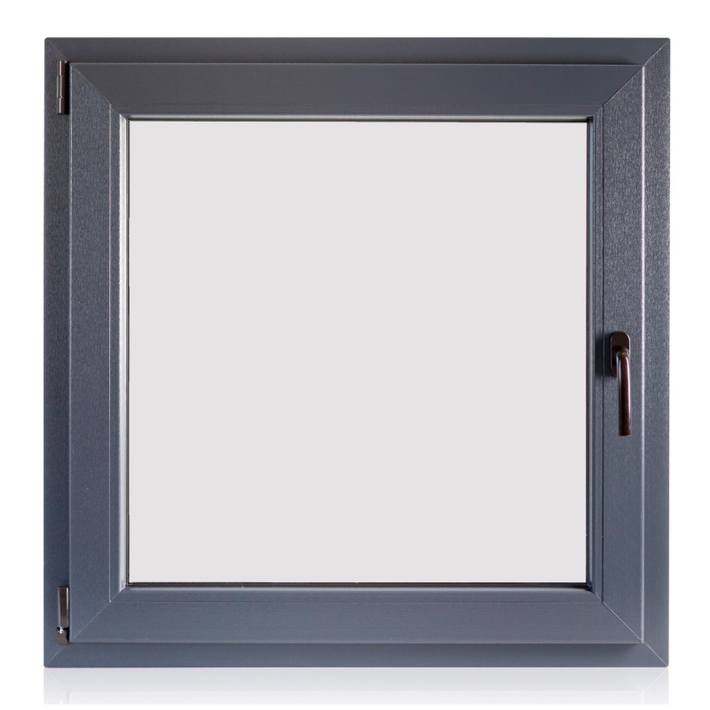 TeraGlass Okno plastové 4-komorové, 2-sklo, antracit, 1200 x 1200 x 60 mm, L