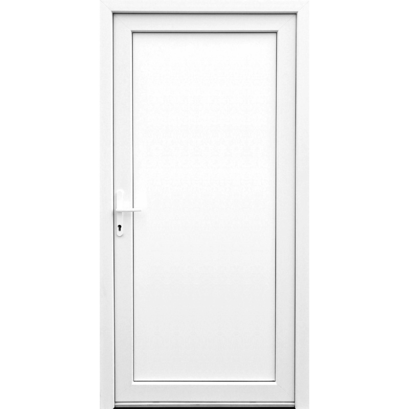 Plastové vedlejší vchodové dveře 4-komorové bílé, 980 x 1980 mm, L