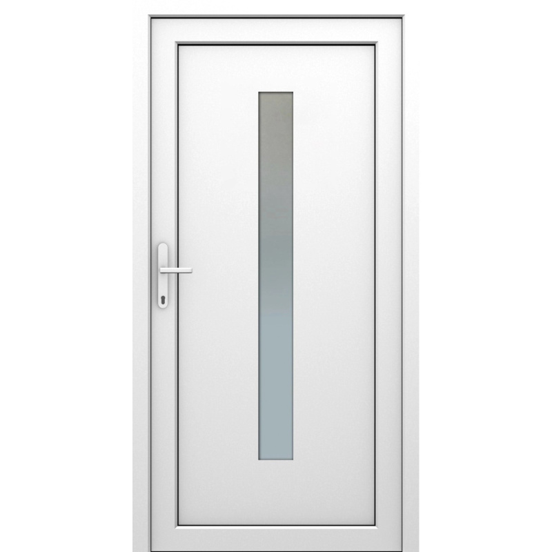 Plastové vedlejší vchodové dveře 6-komorové bílé, 100 x 210 cm, Ľ