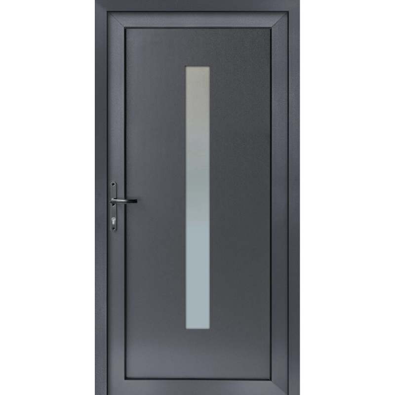 TeraGlass Plastové vedlejší vchodové dveře 6komorové antracit/bílá 100x210 cm, P