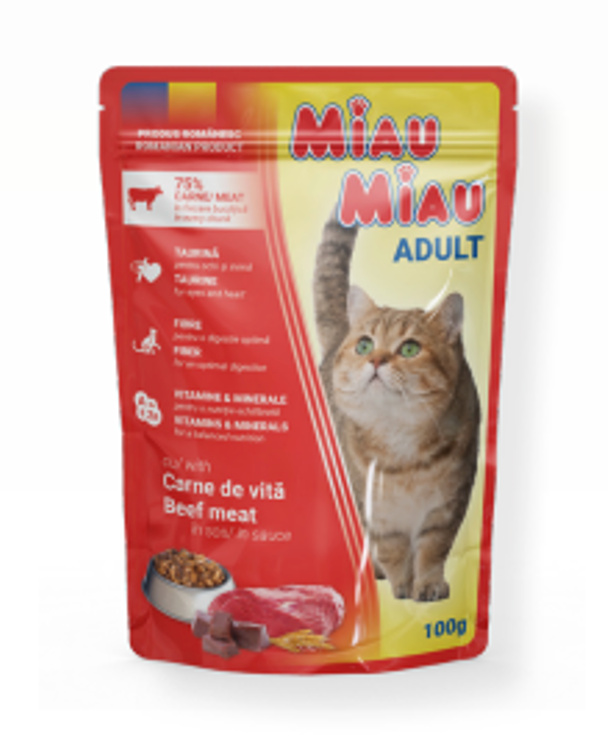 Miau Miau Kapsa Adult Beef - 7x100g