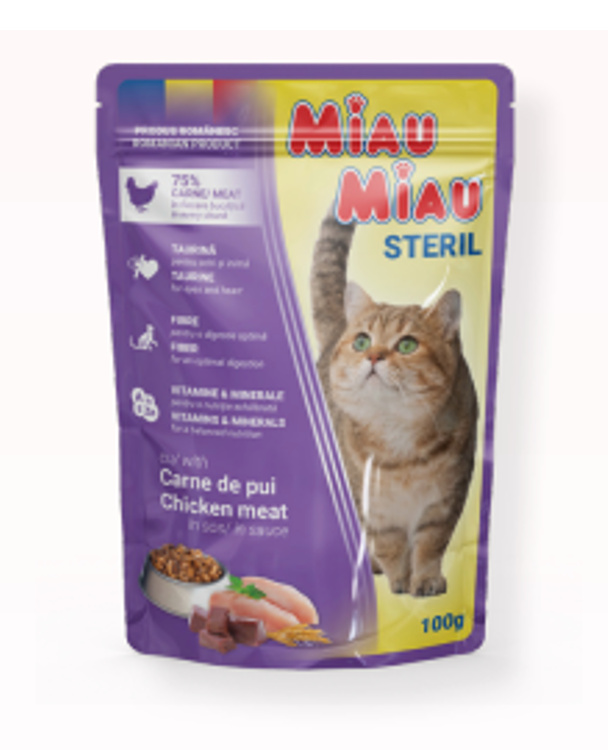Miau Miau Kapsa Sterilised Chicken - 7x100g