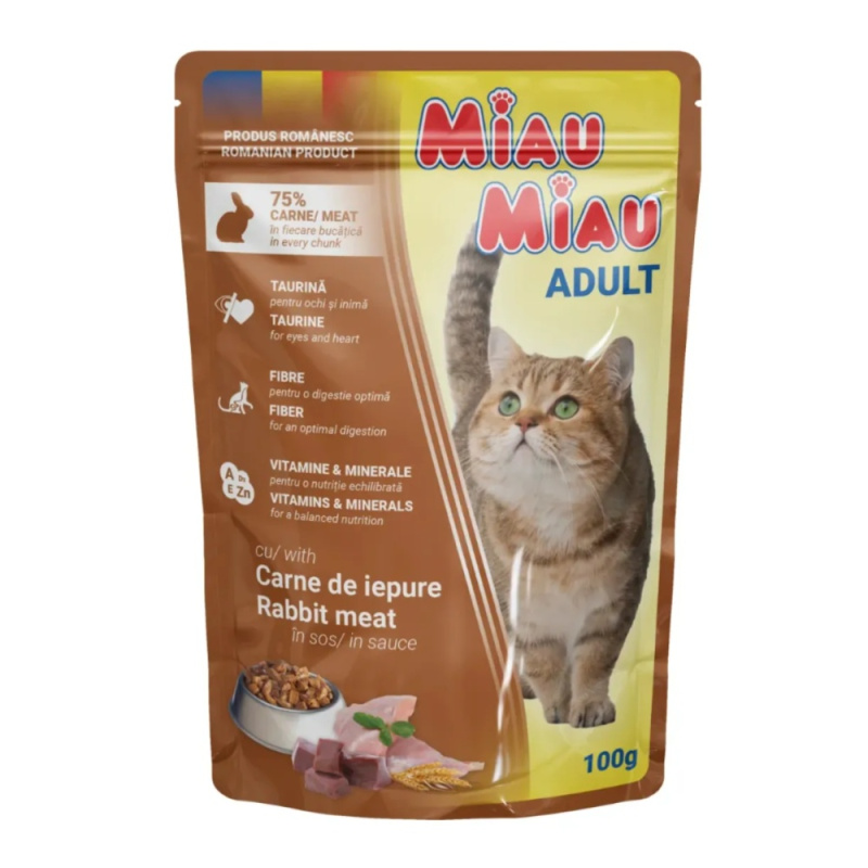 Miau Miau Kapsa Adult Rabbit - 24x100g