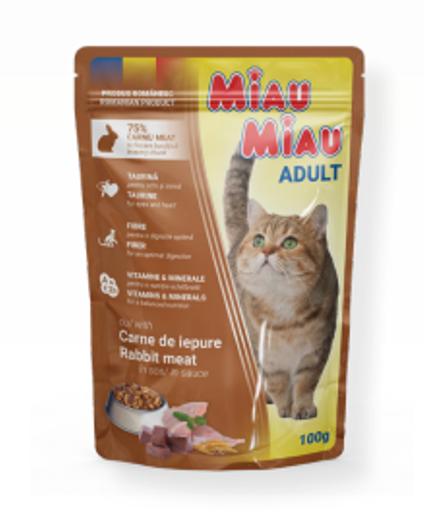 Miau Miau Kapsa Adult Rabbit - 24x100g