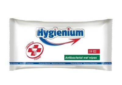 HYGIENIUM Antibakteriální vlhčené ubrousky 15 ks