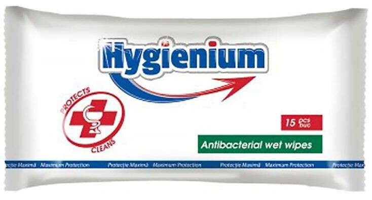HYGIENIUM Antibakteriální vlhčené ubrousky 15 ks
