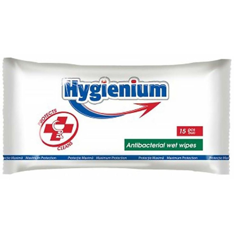 HYGIENIUM Antibakteriální vlhčené ubrousky 15 ks