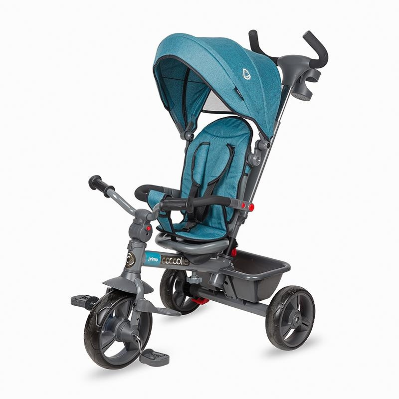 Dětská tříkolka s vodící tyčí Coccolle Primo Turquoise Tide