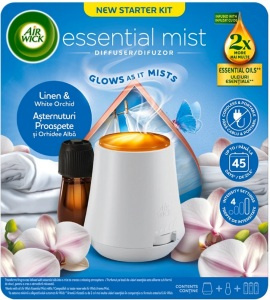Air Wick Essential Mist Linen & White Orchid aroma difuzér s náplní 1 ks