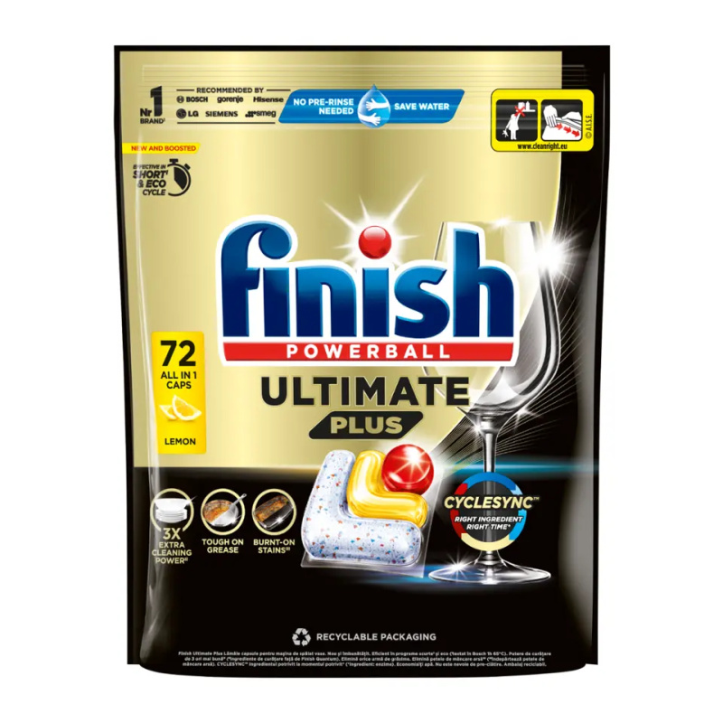 Finish Ultimate Plus All in 1 Lemon kapsle do myčky 72 ks