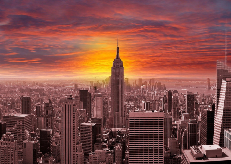 Enjoy Puzzle Západ slunce nad panoramatem New Yorku 1000 dílků