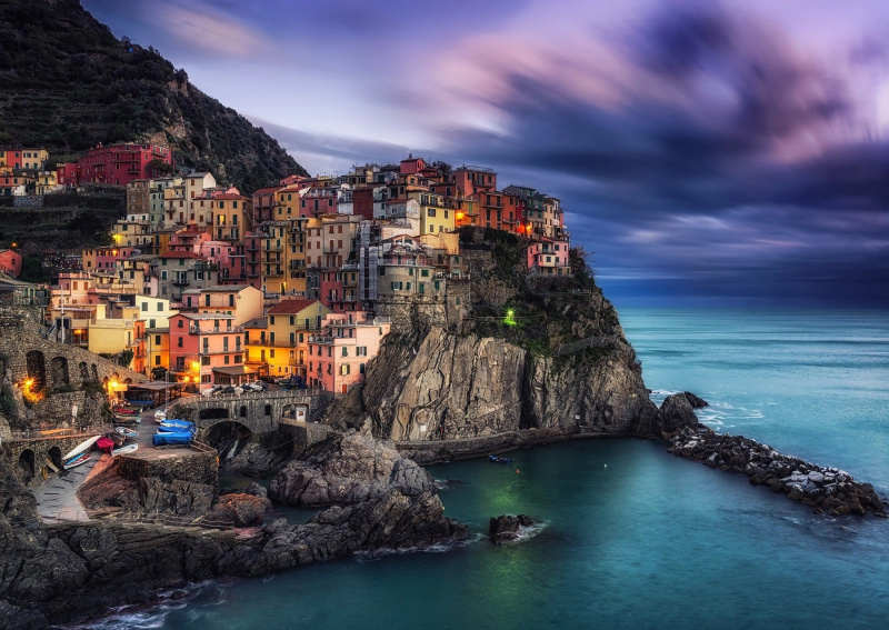 Enjoy Manarola za soumraku Cinque Terre Itálie 1000 dílků