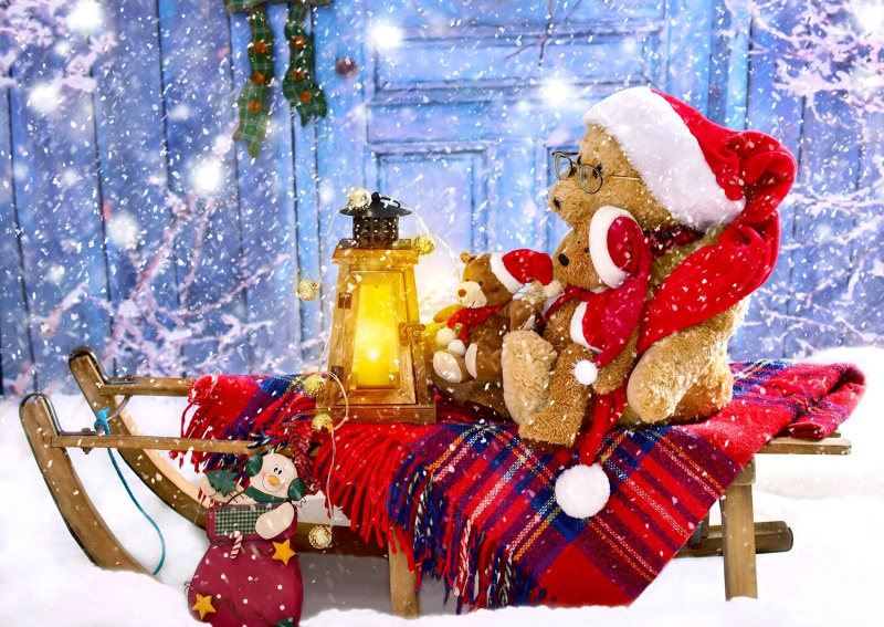 Enjoy Medvídci s čepicemi Santa 1000 dílků