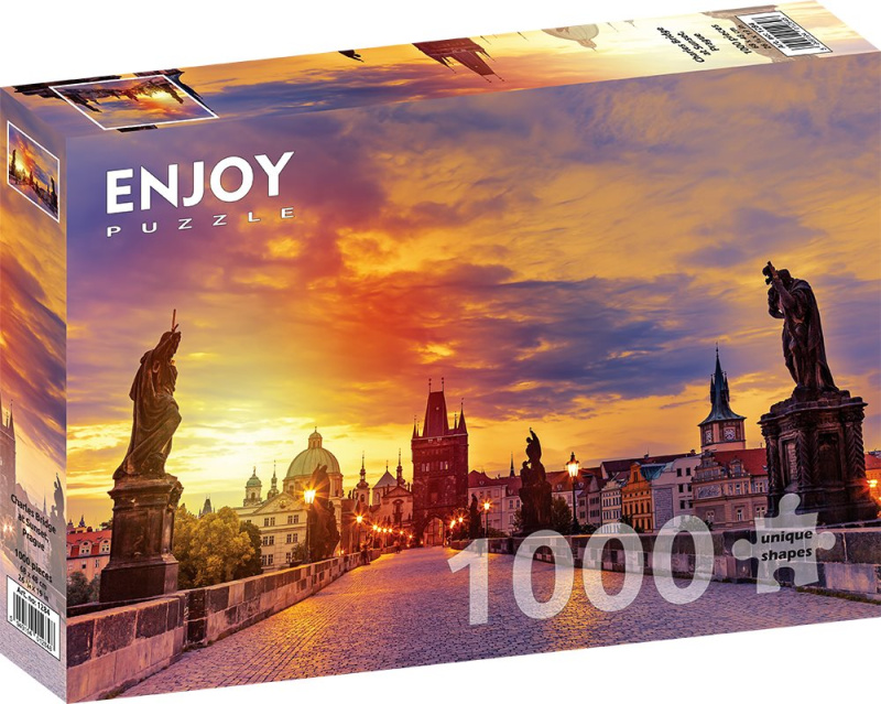Enjoy Karlův most při západu slunce Praha 1000 dílků
