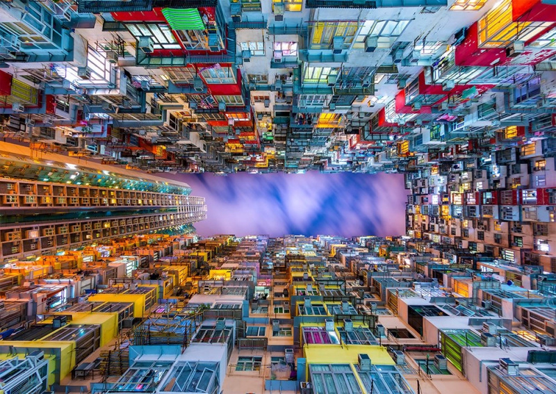 Enjoy Barevný bytový dům Hongkong 1000 dílků