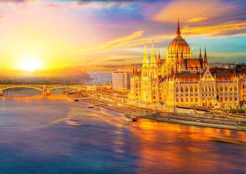 Enjoy Maďarský parlament při západu slunce Budapešť 1000 dílků