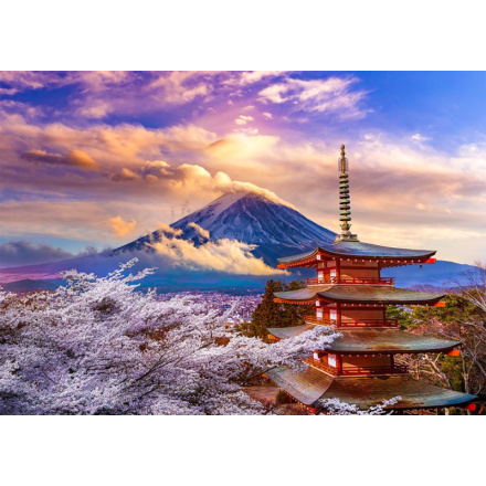 Puzzle Hora Fudži na jaře Japonsko 1000 dílků