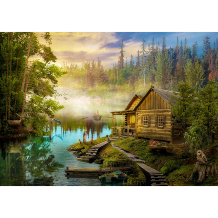 Enjoy puzzle Srub u řeky 1000 dílků