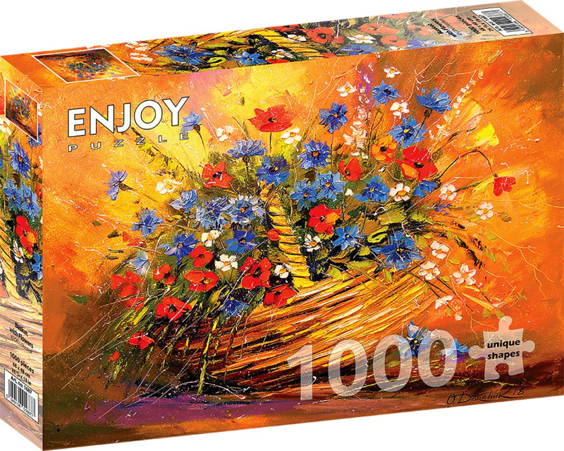 Enjoy Košík s květinami 1000 dílků