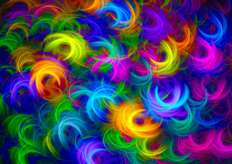 Enjoy Abstraktní neonové peří 1000 dílků