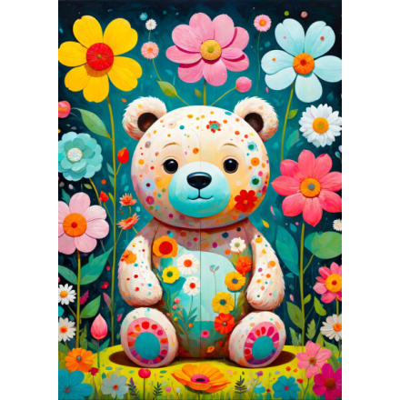 Enjoy puzzle Květinový medvídek 1000 dílků
