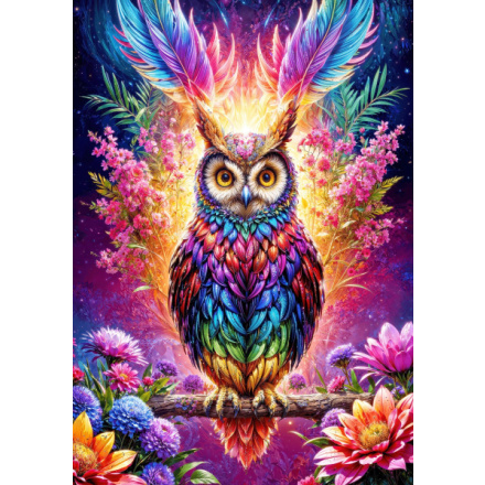 Užijte si puzzle Neónová sova 3000 dílků